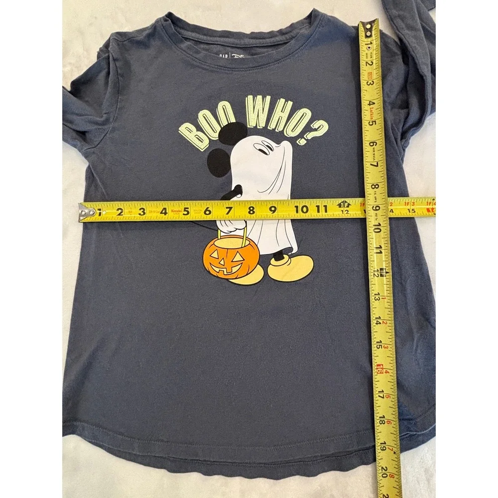 Gap Kids Disney Mickey Mouse Ghost Halloween Long Sleeve Shirt Gray Large L